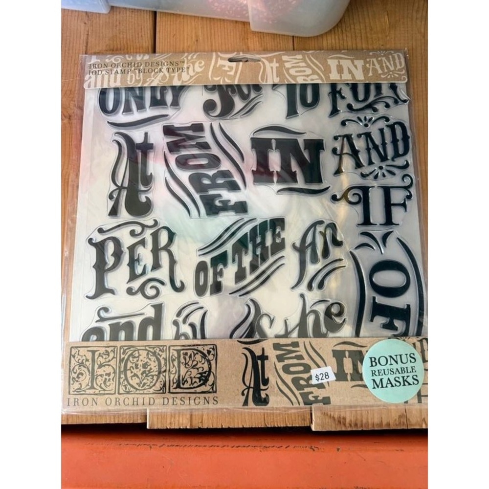 Iron Orchid Designs IOD Stamp Block Type Clear Stamps